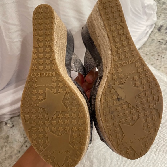 Jimmy Choo T-strap neutral python 35.5 in near perfect condition - Picture 7 of 9